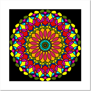 Vibrant Colorful Mandala Art Posters and Art